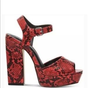 Madden Girl Bambi Chunky Heels red size